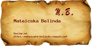 Mateicska Belinda névjegykártya